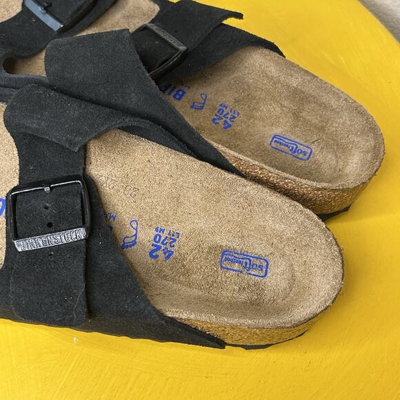 NEW Men’s Birkenstock Arizona Soft Slide Sandal Black Oiled Leather Sz 42 9 Flaw main image 11